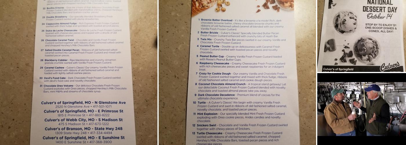 Culver’s Menu