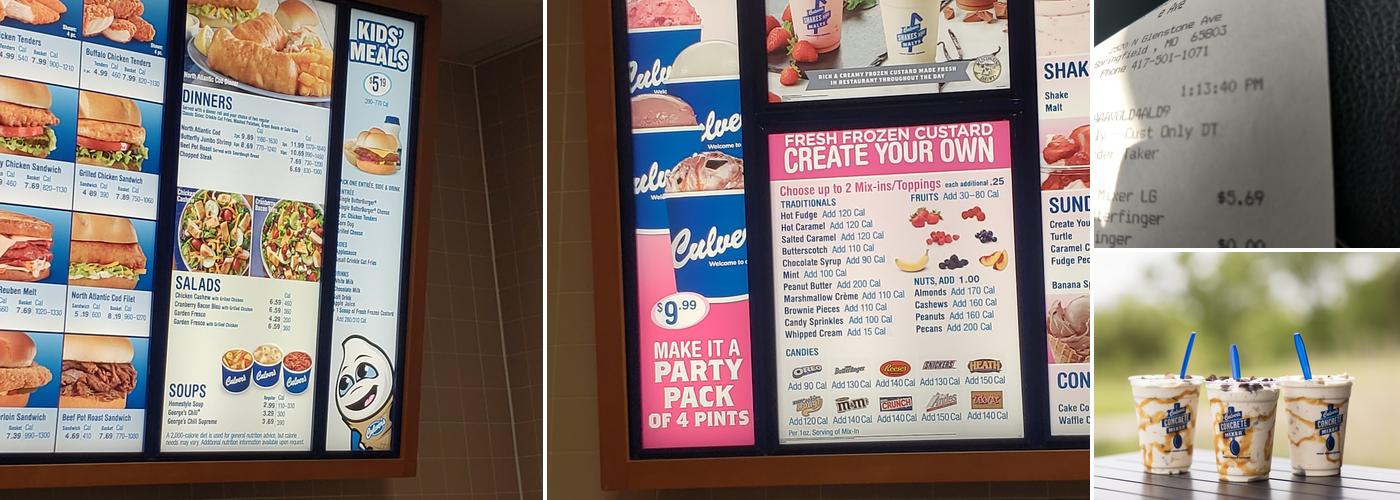 Culver’s Menu