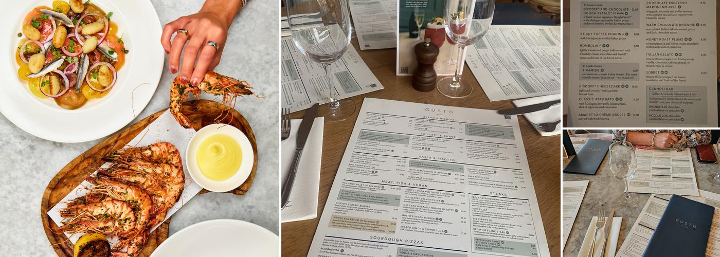 Gusto Italian Menu