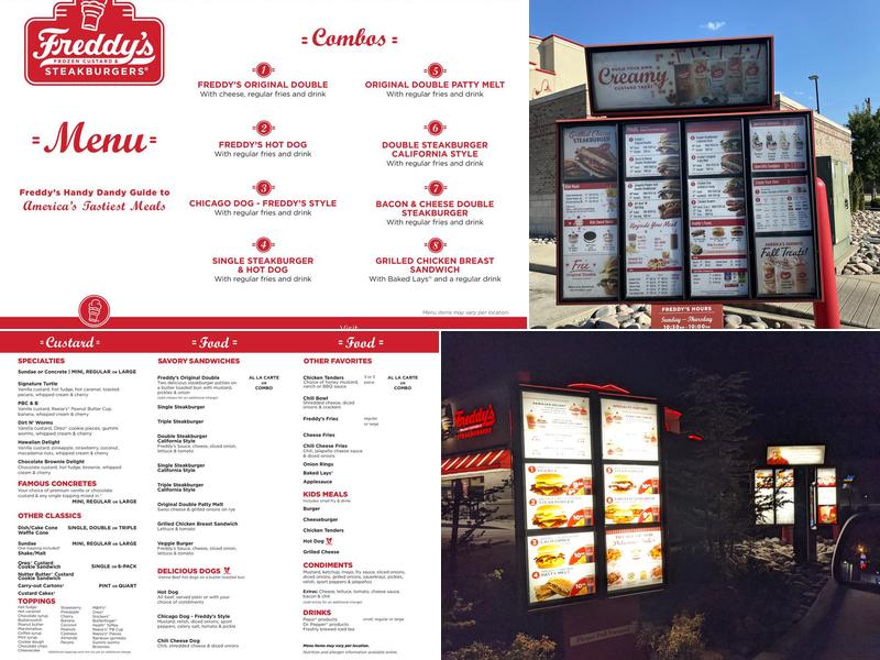 Freddy's Frozen Custard & Steakburgers Menu