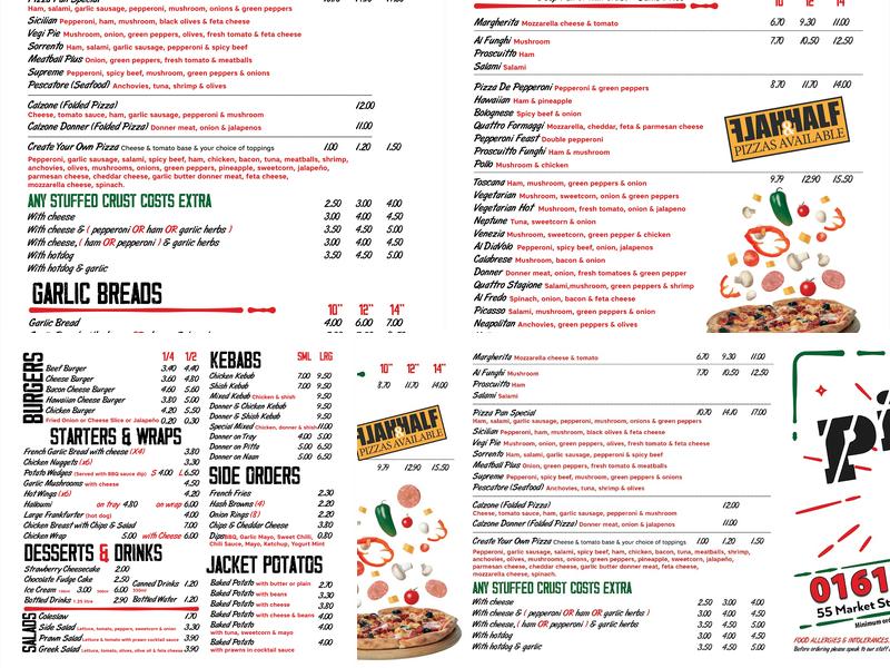 Pizza Pan Stalybridge Menu