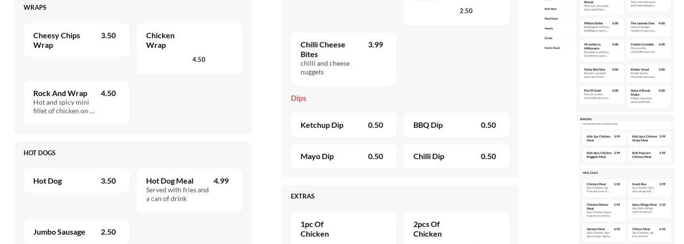 Krunchy Fried Chicken Menu