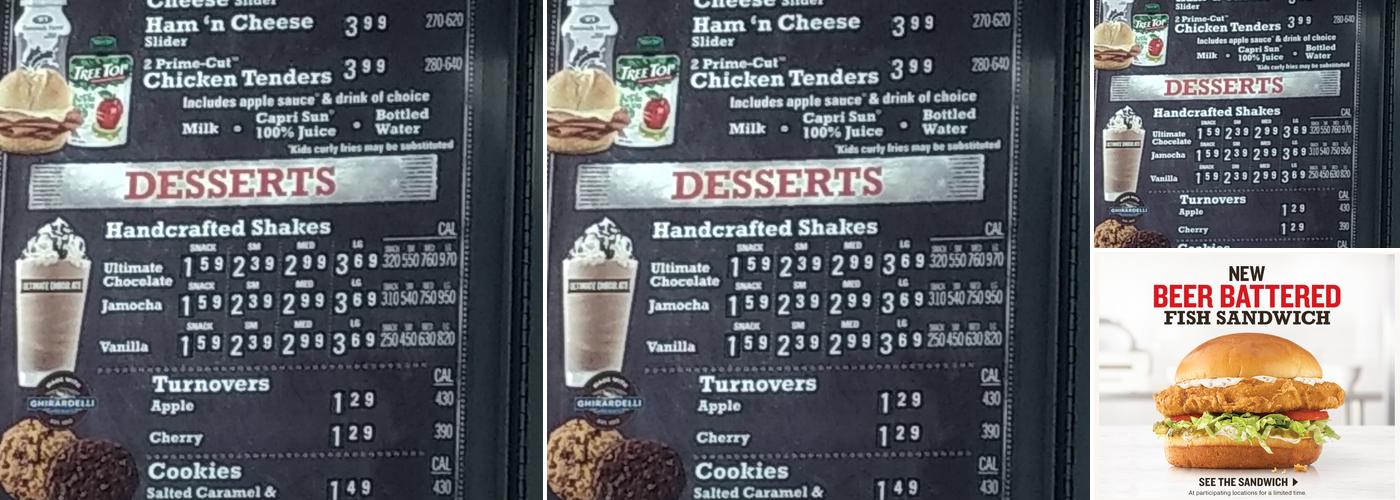 Arby's Menu