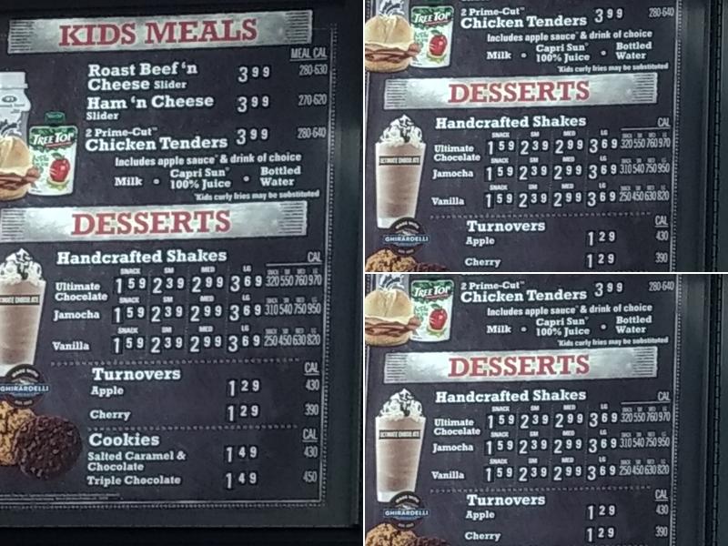 Arby's Menu