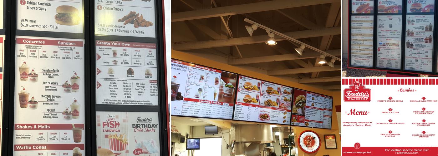 Freddy's Frozen Custard & Steakburgers Menu
