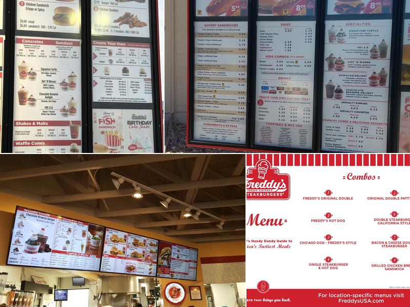 Freddy's Frozen Custard & Steakburgers Menu