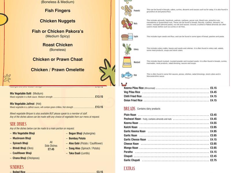Royal Balti House Menu