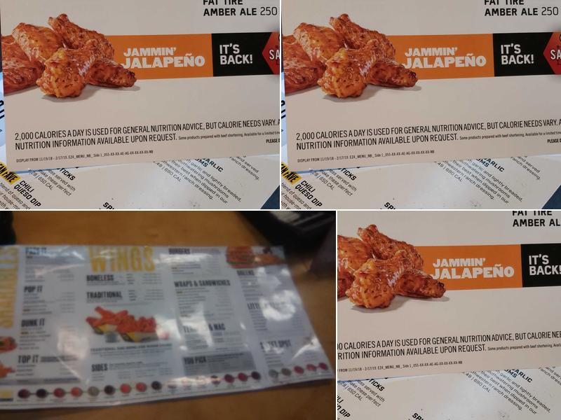 Buffalo Wild Wings Menu