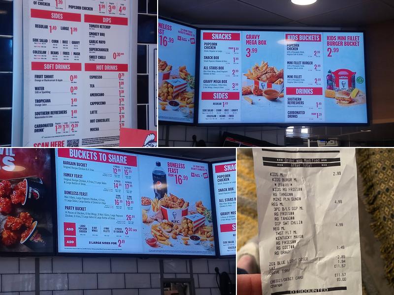 KFC Menu