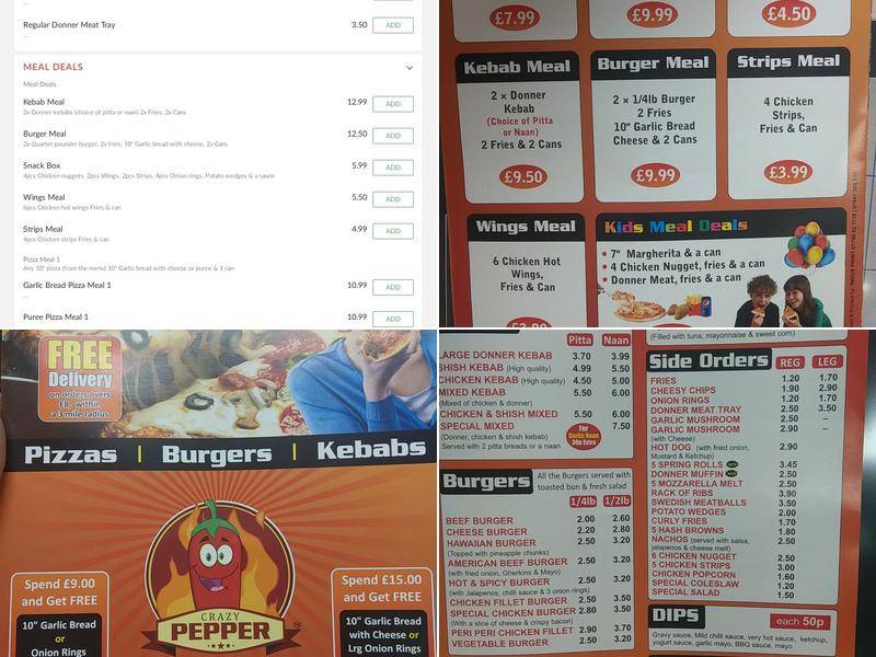 Crazy Pepper Heywood Menu