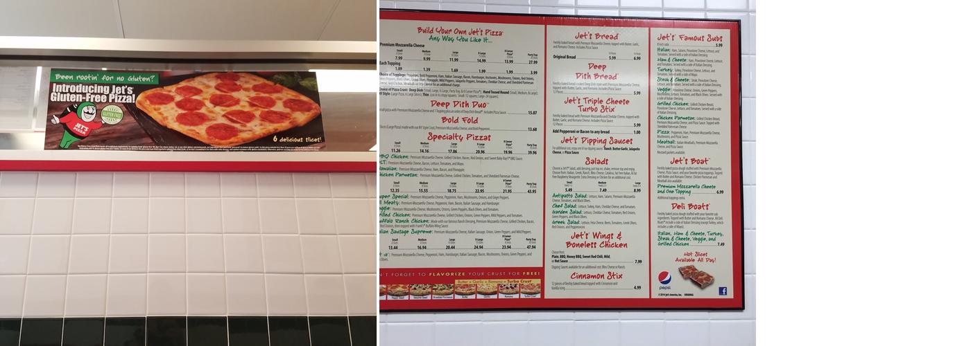 Jet's Pizza Menu