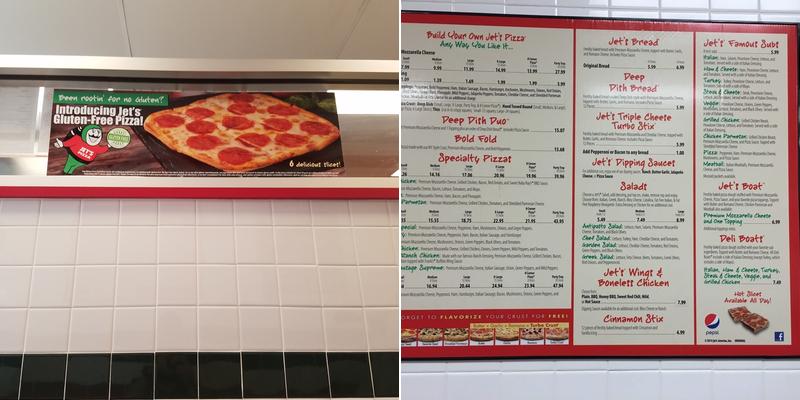 Jet's Pizza Menu