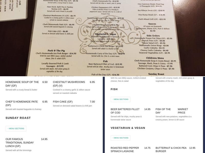 The Foresters Arms Menu