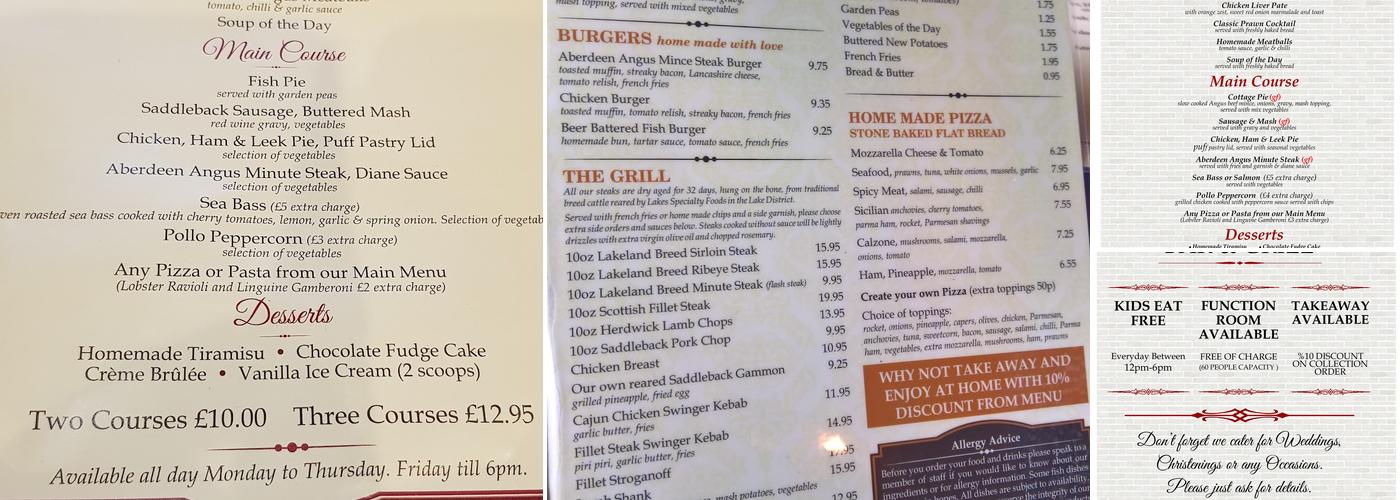 Chadderton Bar & Grill Menu