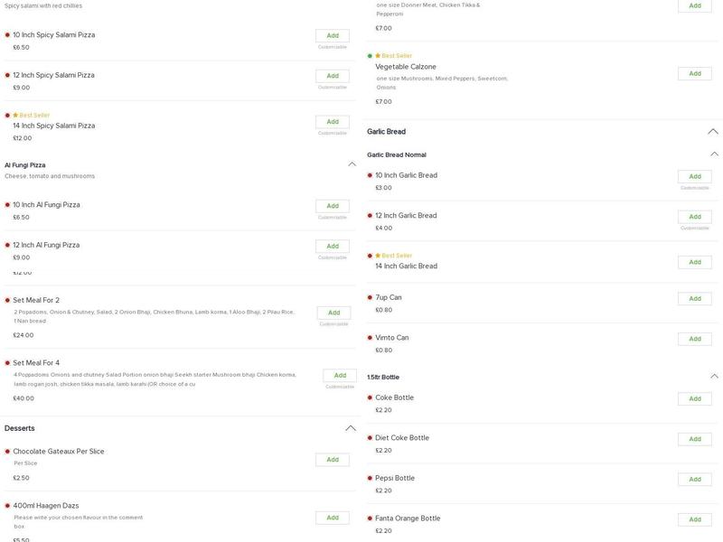 Denton Kebab House Menu