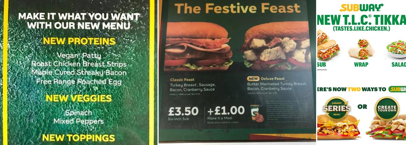 Subway Menu