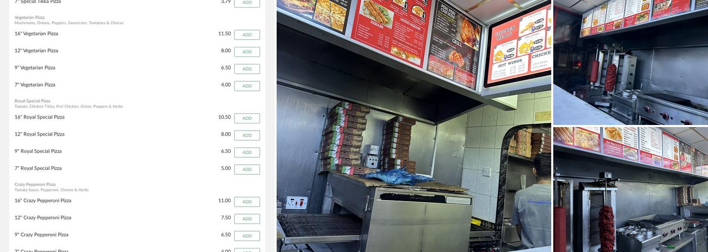 Royale fried chicken Menu