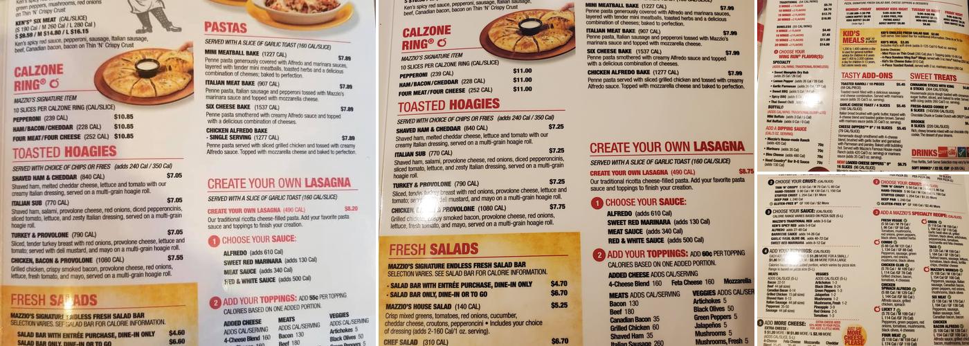 Mazzio’s Pizza & Wings Menu