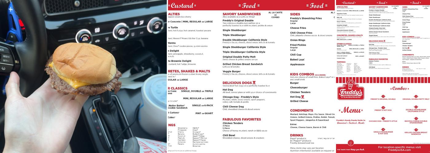 Freddy's Frozen Custard & Steakburgers Menu