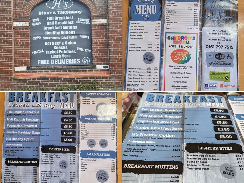 H Diner & Takeaway Menu