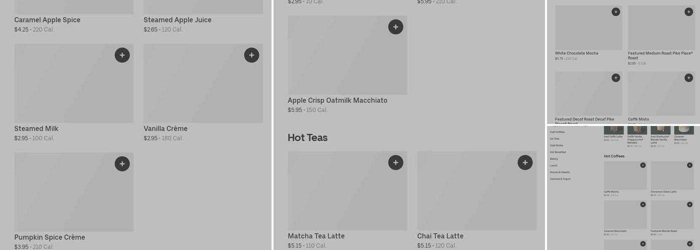 Starbucks Coffee Company Menu