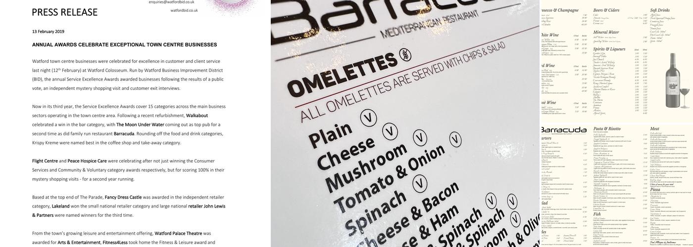 Barracuda Stanmore Menu