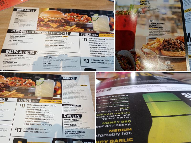 Buffalo Wild Wings Menu