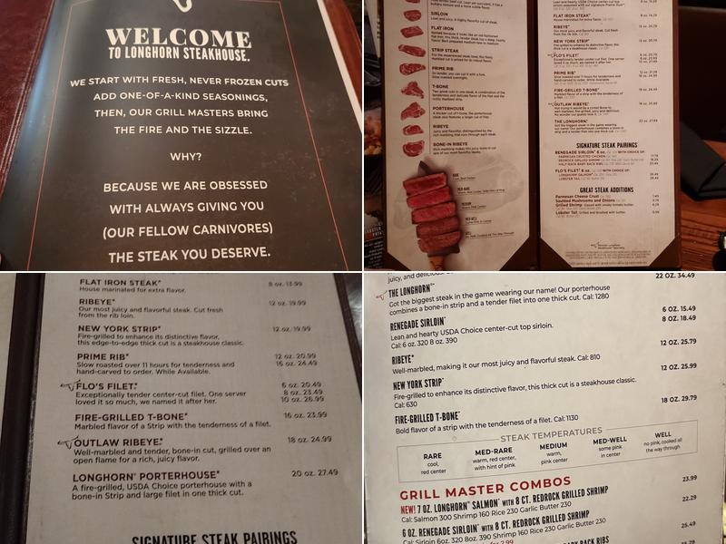 LongHorn Steakhouse Menu