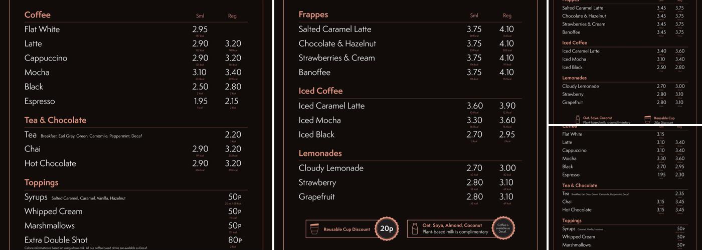 AMT Coffee Menu
