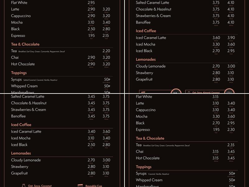 AMT Coffee Menu