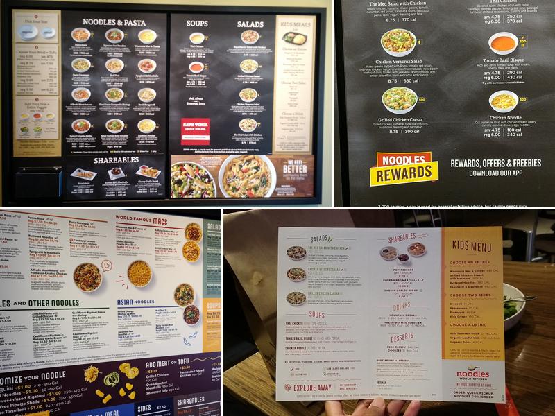 Noodles and Company Menu
