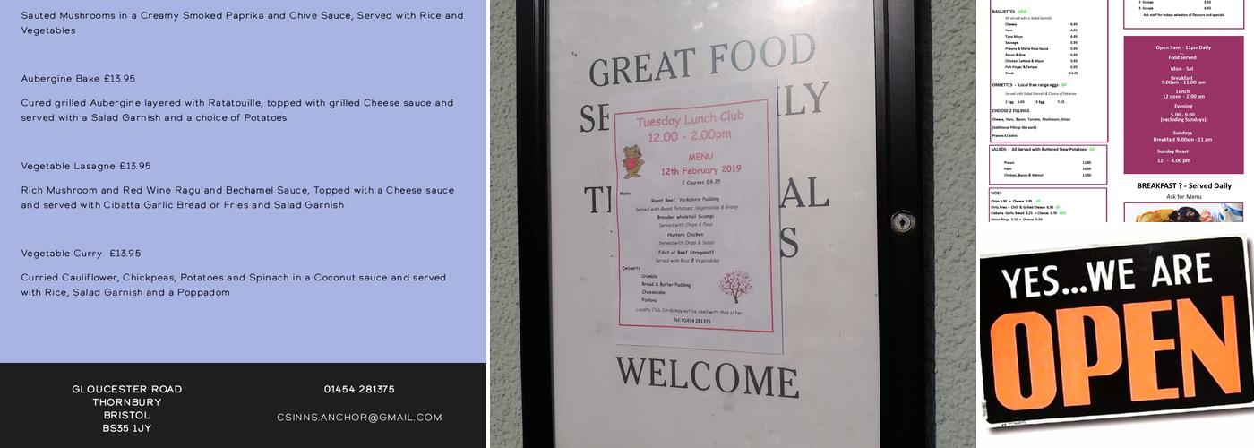 The Anchor Inn Menu
