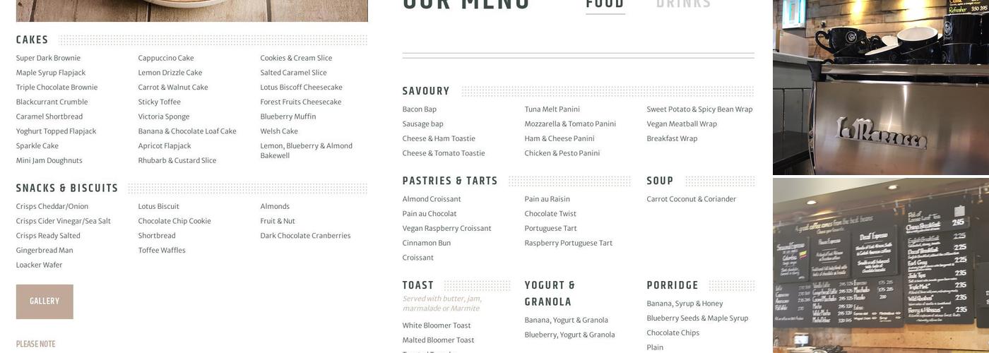 Coffee#1 Thornbury Menu