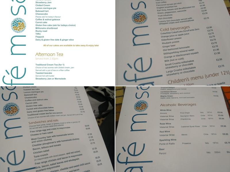 Cafe Mosaic Menu