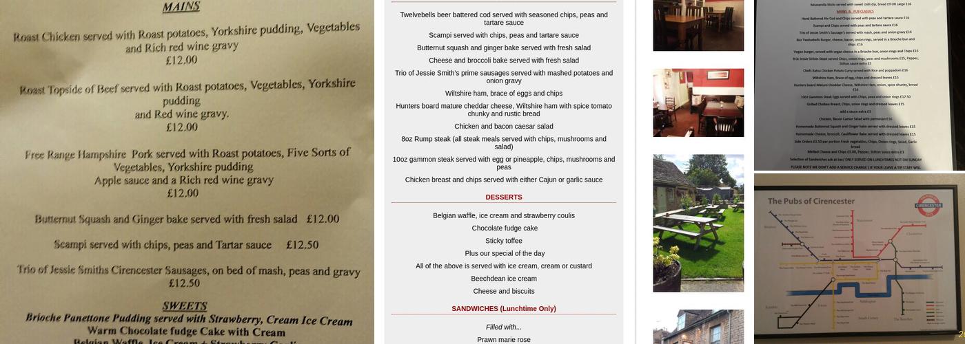 The Twelve Bells Menu