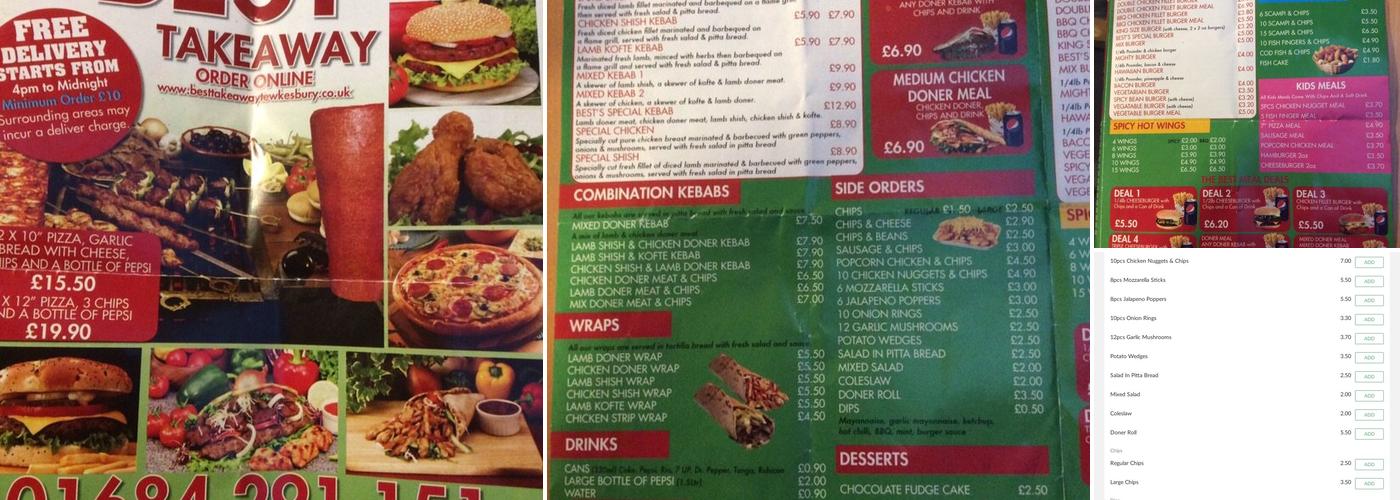 Best takeaway Menu
