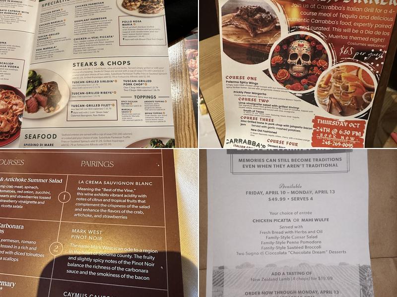 Carrabba's Italian Grill Menu