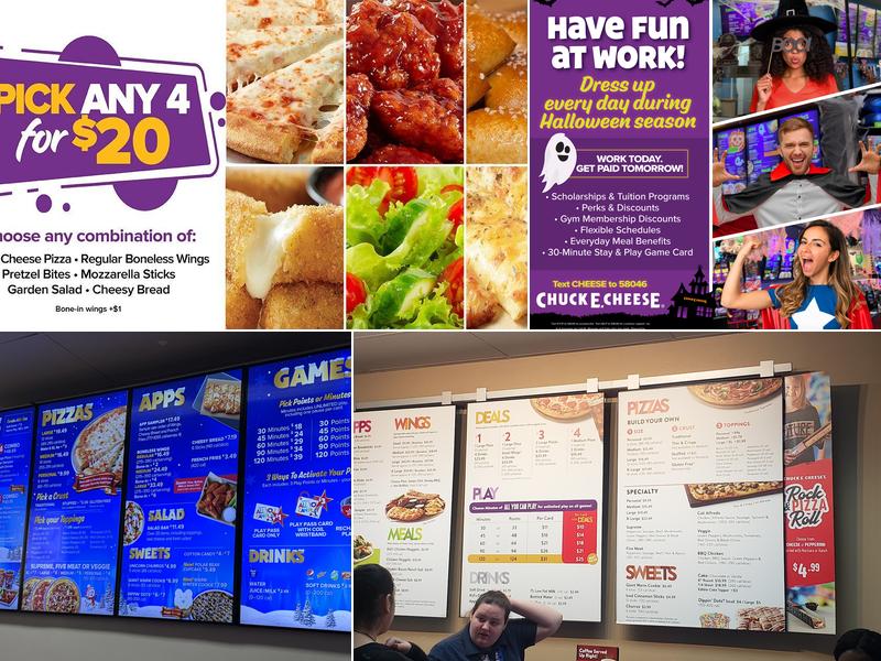 Chuck E. Cheese Menu