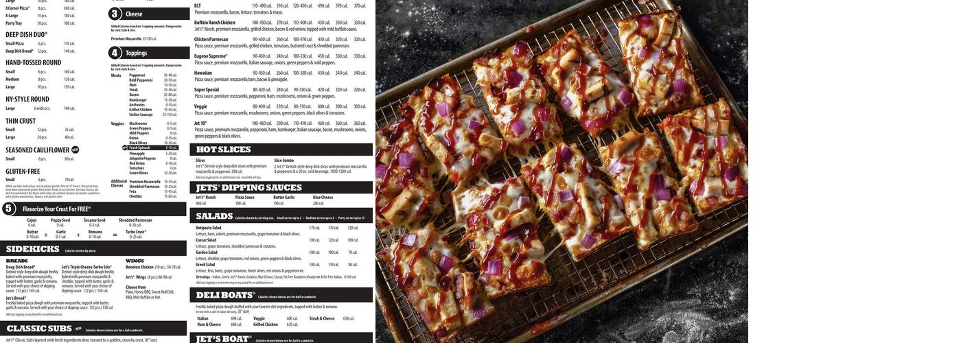 Jet's Pizza Menu