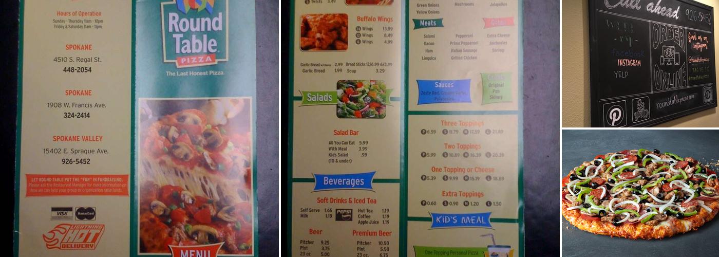 Round Table Pizza Menu