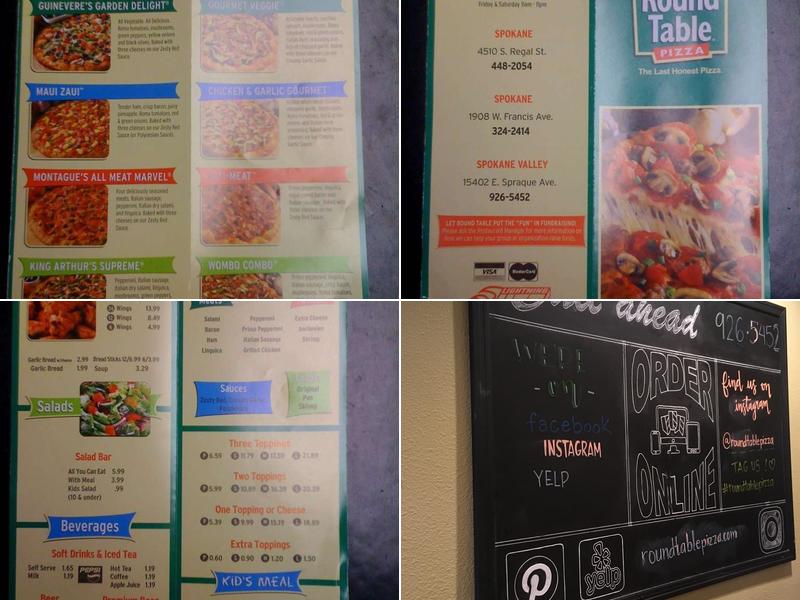 Round Table Pizza Menu