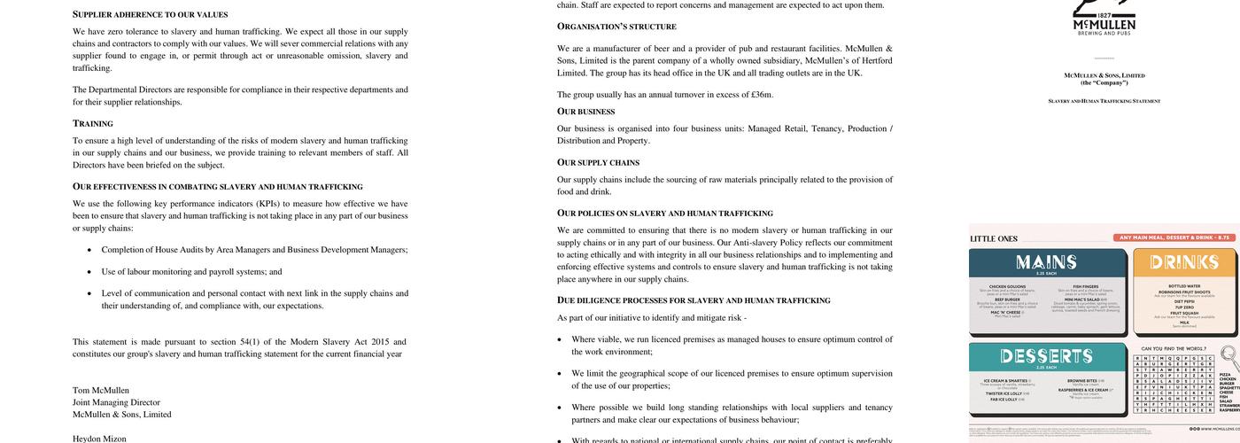 Queenâ€™s Head Menu