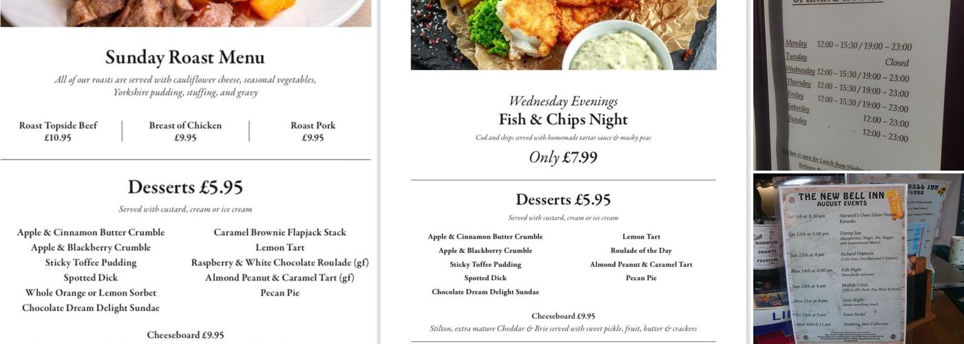 The New Bell Inn Menu
