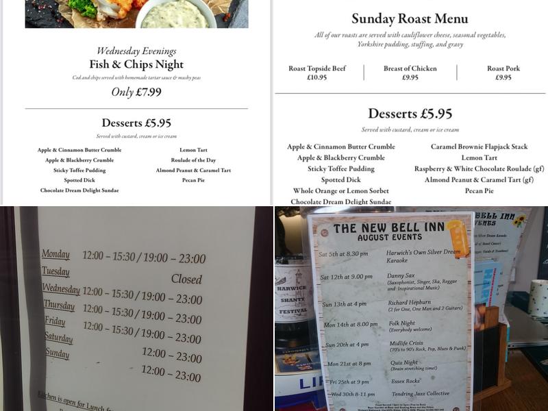 The New Bell Inn Menu