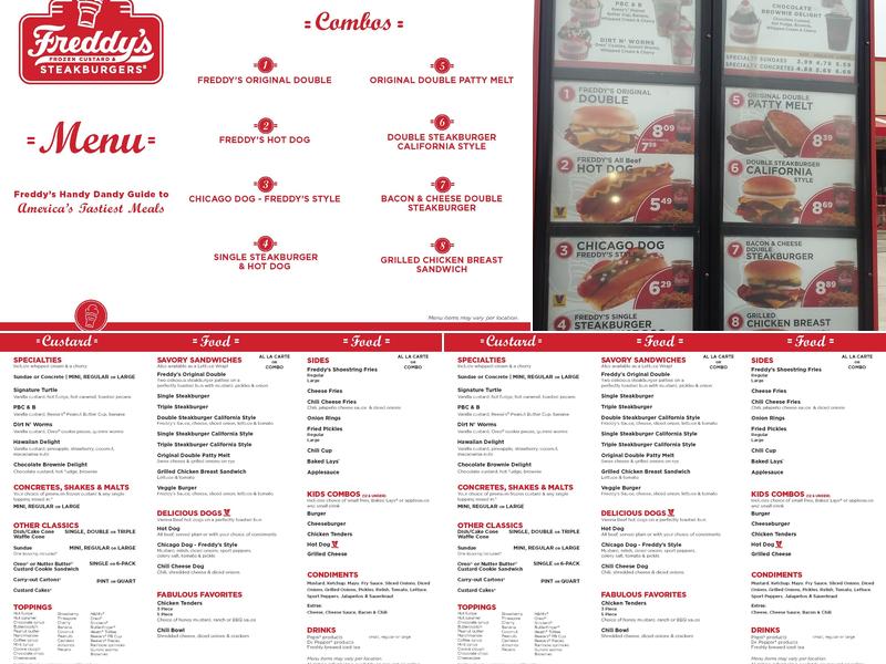Freddy's Frozen Custard & Steakburgers Menu