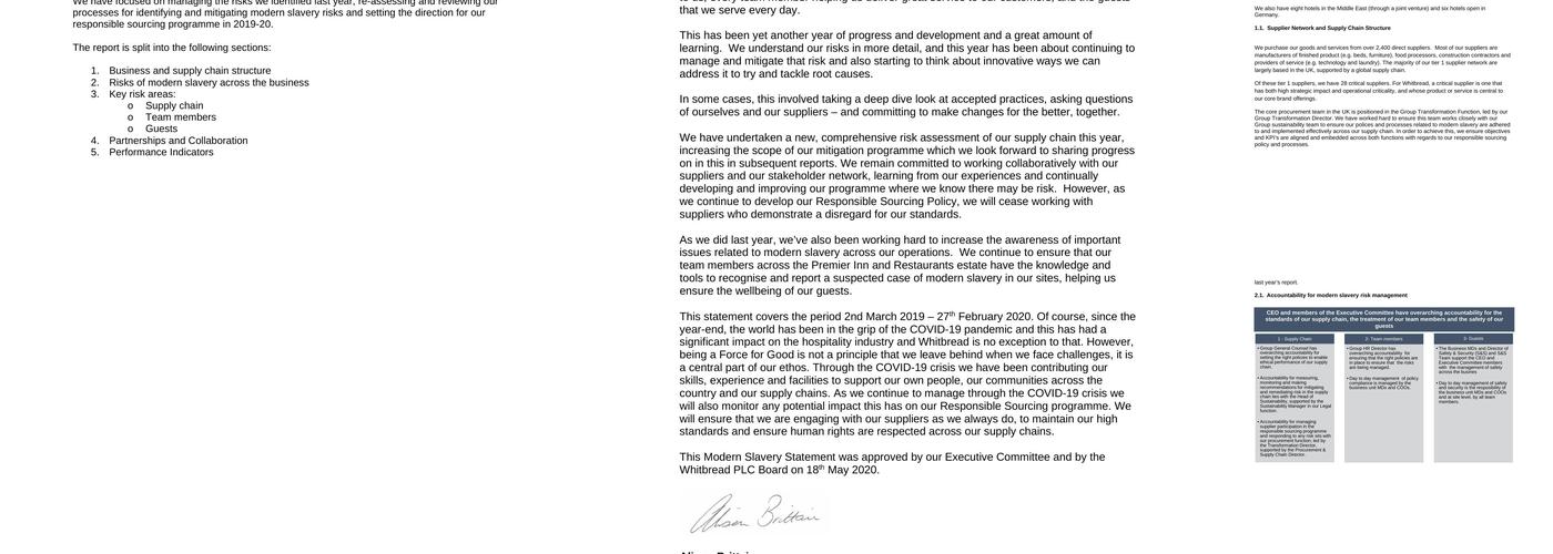 Premier Inn Braintree (A120) hotel Menu