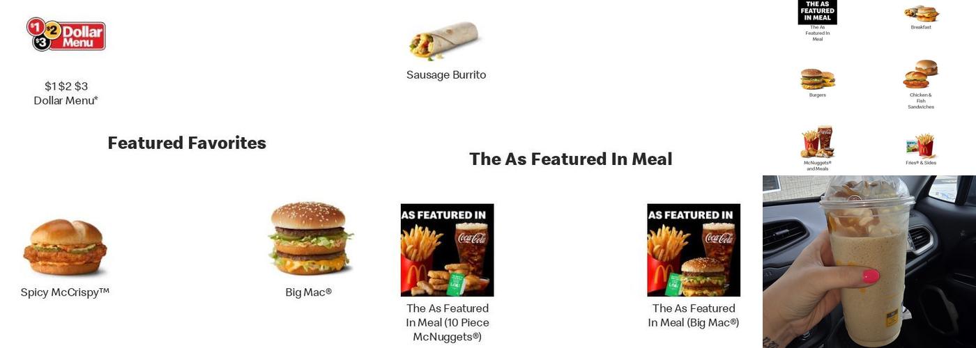 Mcdonalds Menu