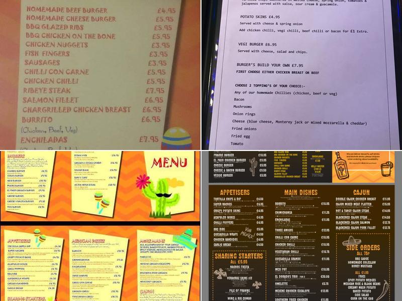 El Dorados Tex Mex Menu