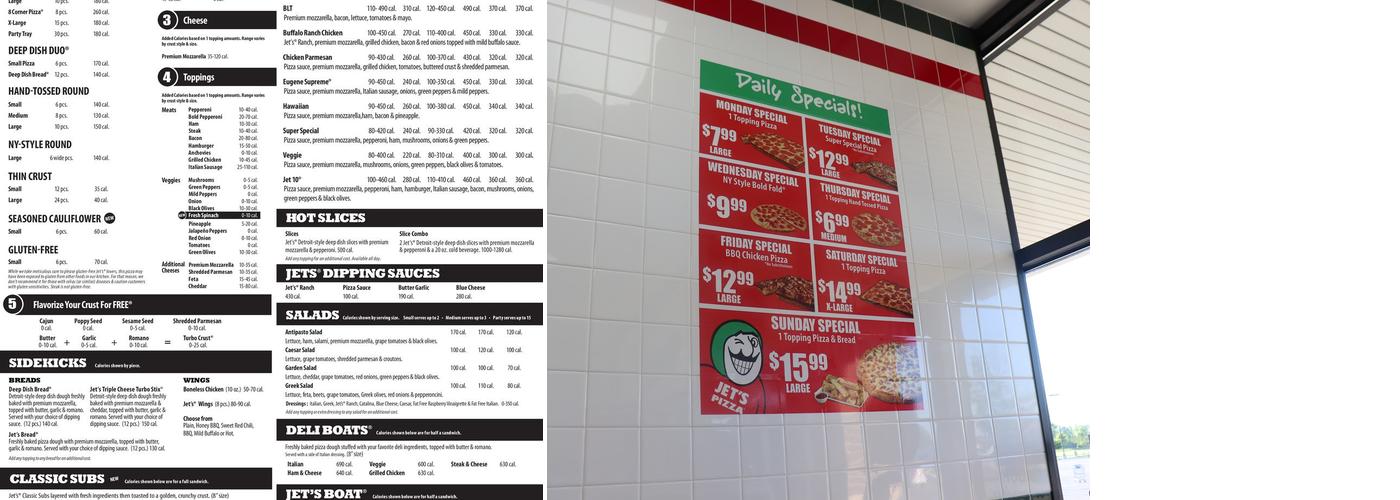 Jet's Pizza Menu
