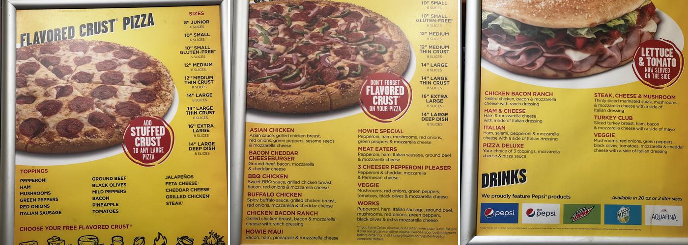 Hungry Howie's Pizza Menu